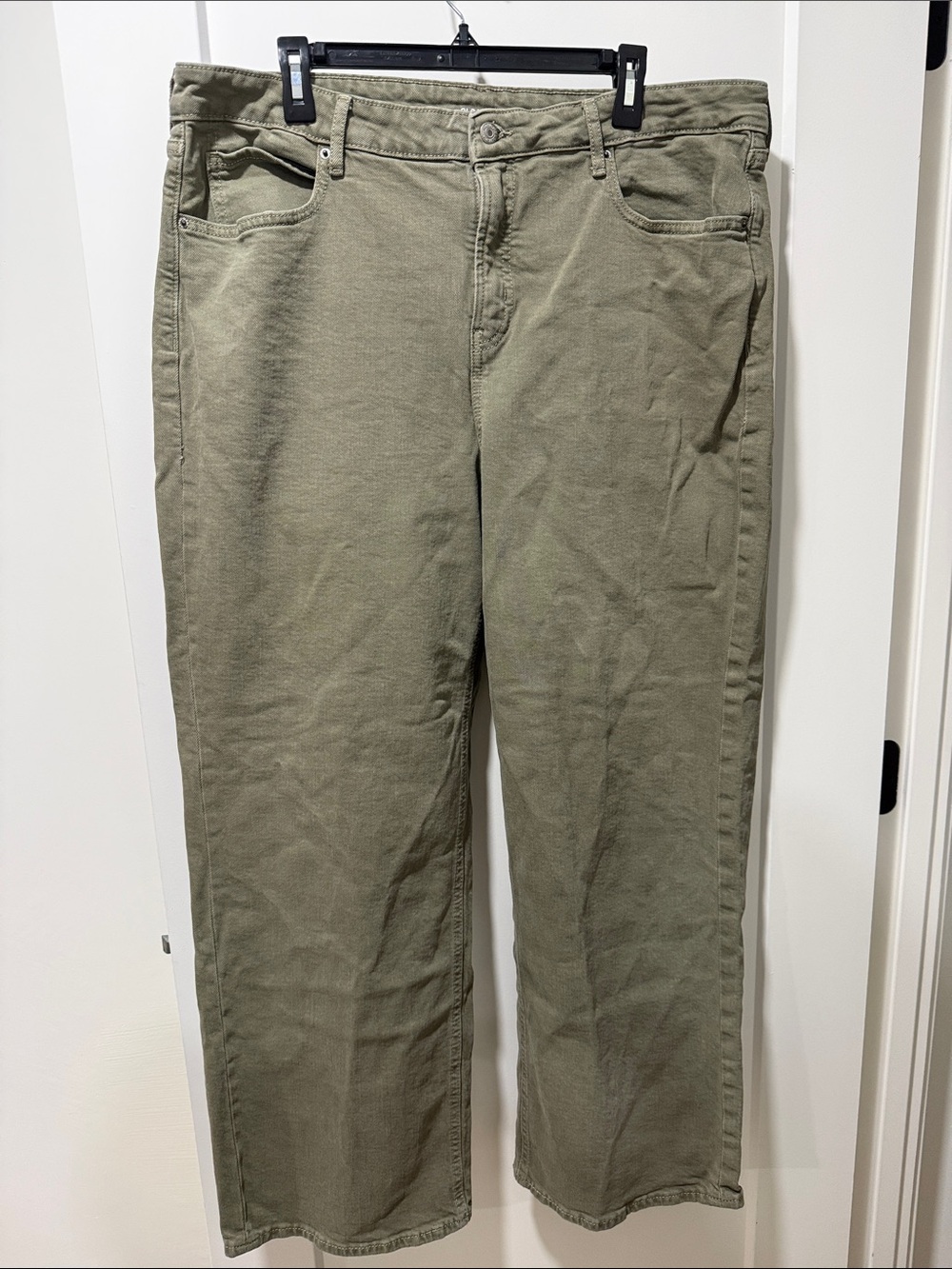 Old Navy Sky High Wide Leg Women's Olive Jeans Size 18